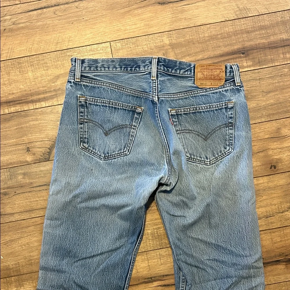 Levi's Men's Straight Blue Jeans 501 - Picture 3 of 4